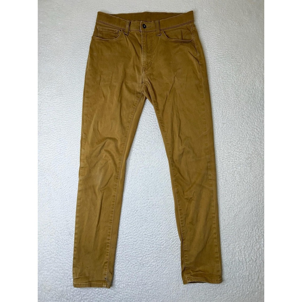 Uniqlo Pants Mens Small Brown Slim Fit Stretch Chino Denim 5 Pocket Casual